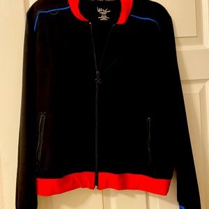 Cherokee Red, black, and blue scrub jacket- medium